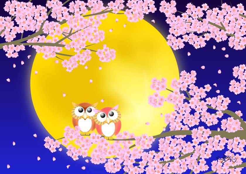 A4イラスト008　静月桜（しずきさくら）