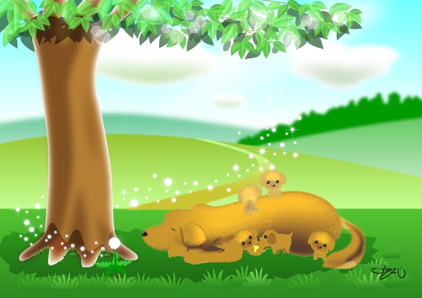 A4イラスト014　わんだふるアフタヌーン