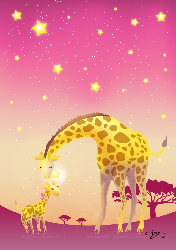 A4イラスト019　星の髪飾り