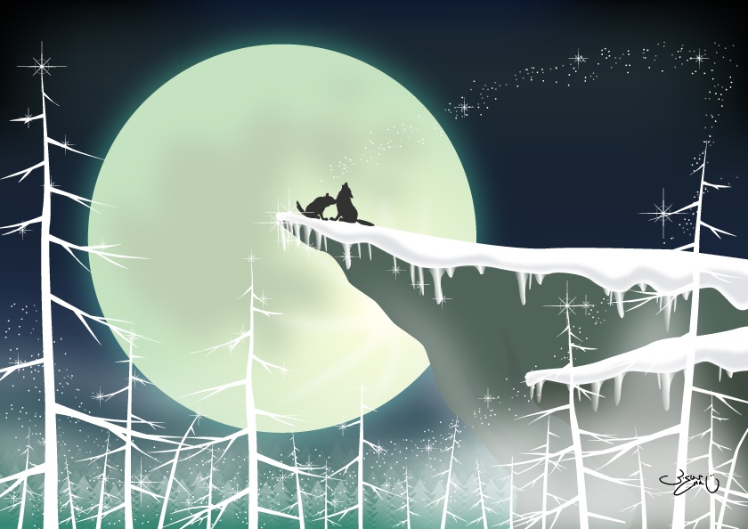 A4イラスト032　Wolf Song