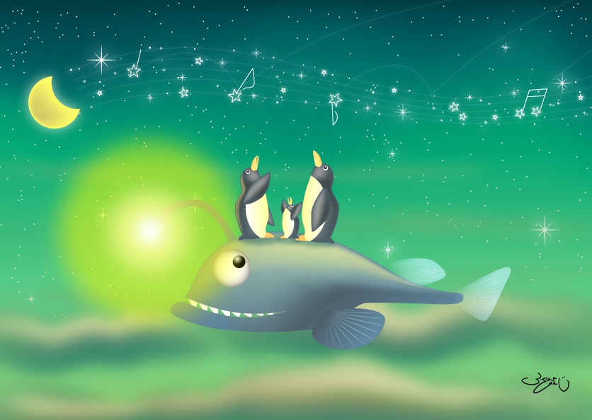 A4イラスト046　流れ星オルゴール