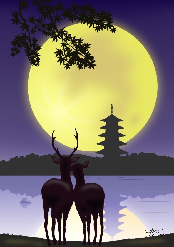 A4イラスト047　古都静月（ことしづき）