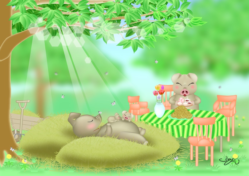 A4イラスト064　おいしい時間