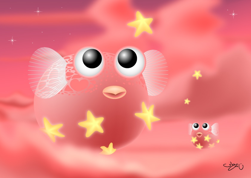 A4イラスト071　星空デコレーション