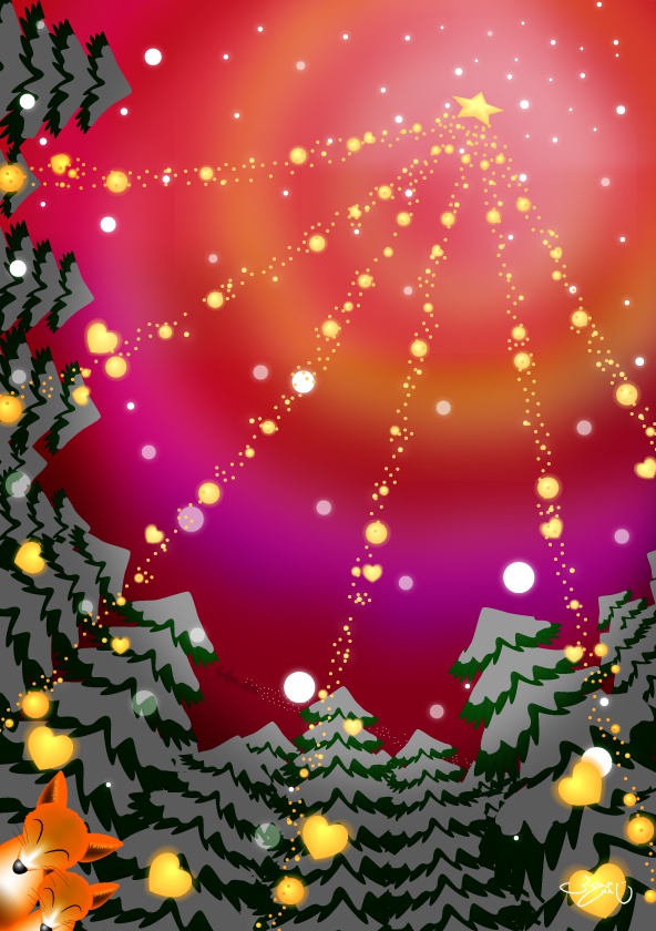 A4イラスト078　Loveツリー