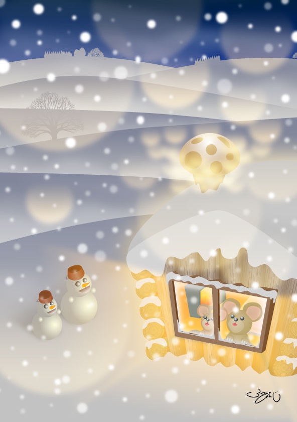 A4イラスト105　Snow Song（白い子守唄）