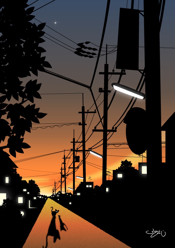 A4イラスト138　お家へ帰ろう