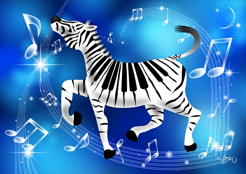 A4イラスト142　碧き夢のリサイタル