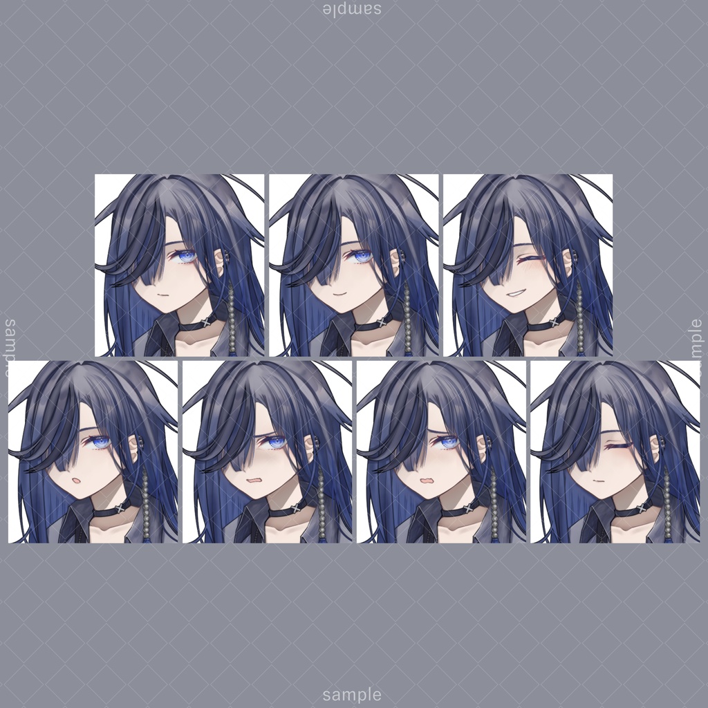 立ち絵05【表情7種】ロングヘア,中性