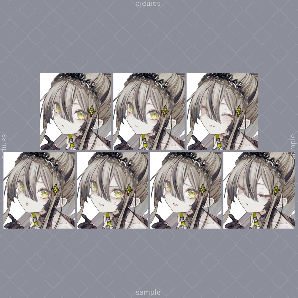 立ち絵62【表情7種+炎+槍】茶髪,女性