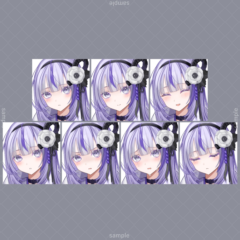 立ち絵02【表情7種+刀+獣耳】紫髪,着物,女性