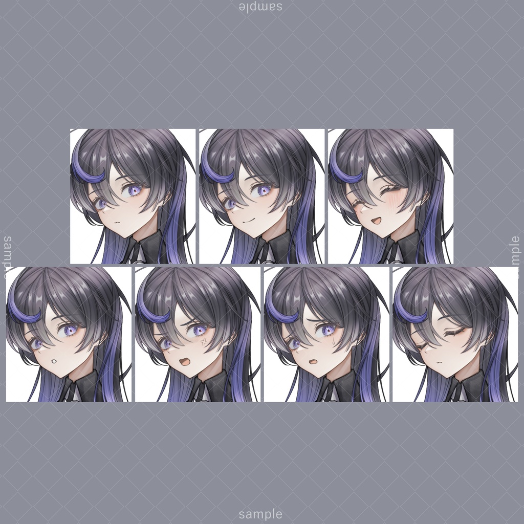 立ち絵89【表情7種】ロングヘア,女性