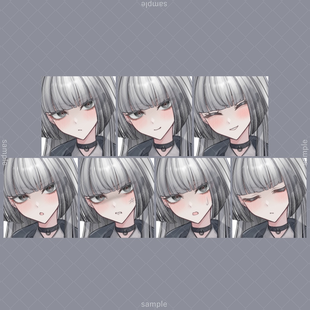 立ち絵109a【表情7種+帽子+刀】銀髪,スーツ,女性