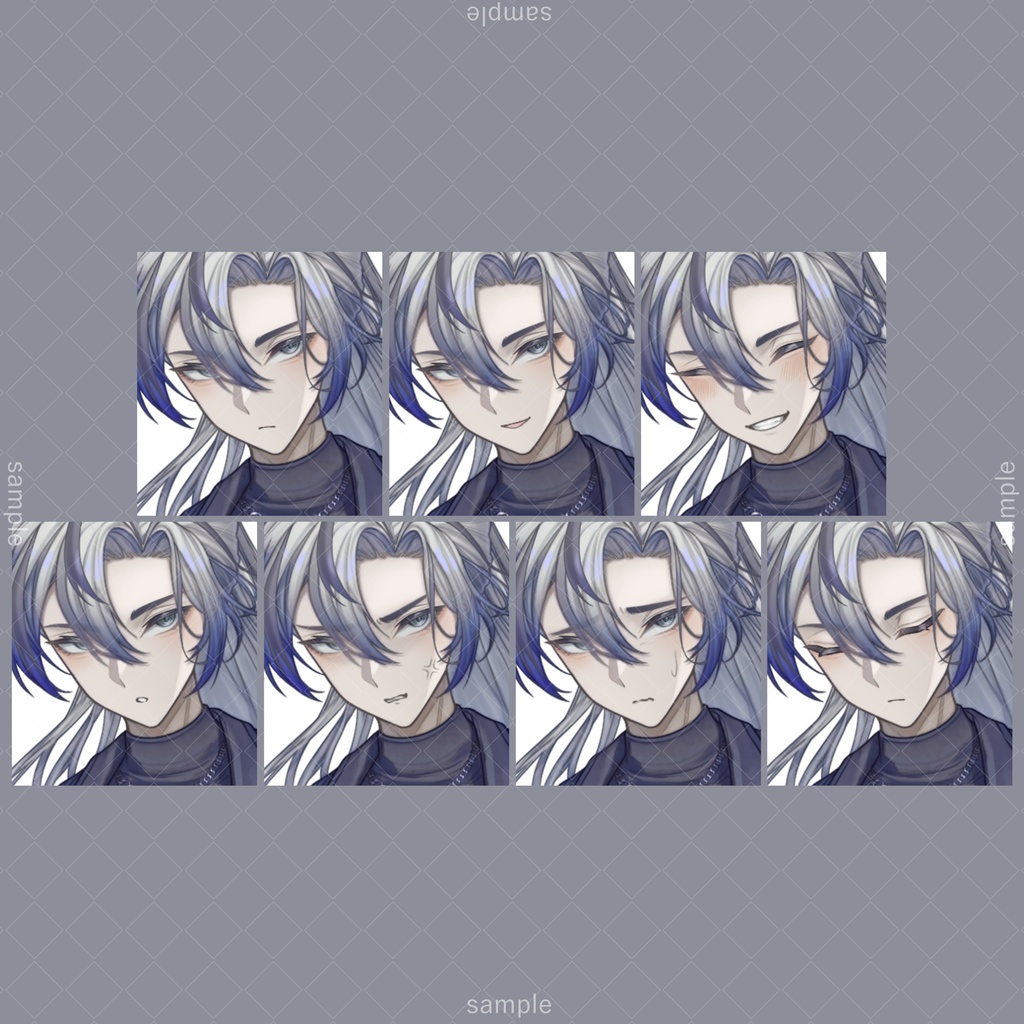 立ち絵119【表情7種】銀髪,スーツ,男性