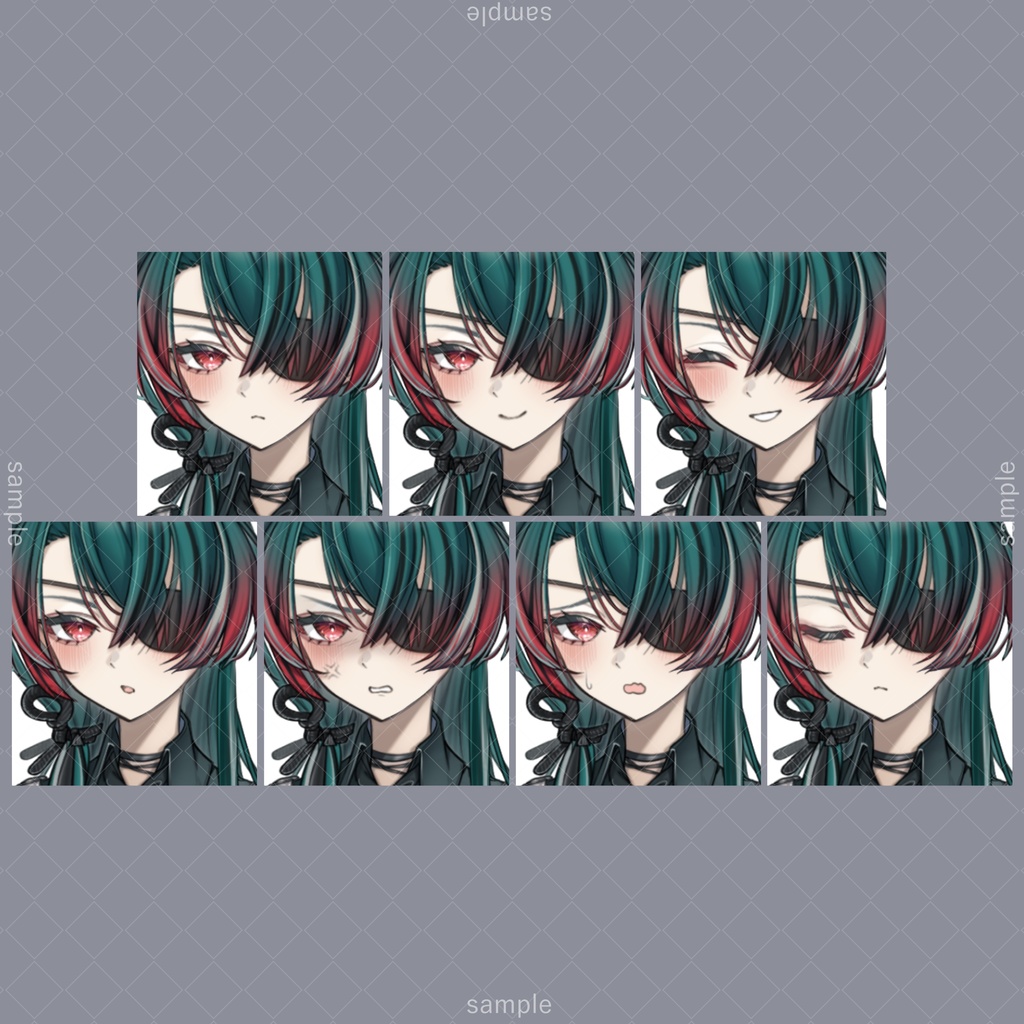 立ち絵130【表情7種+刀】刀,眼帯,女性