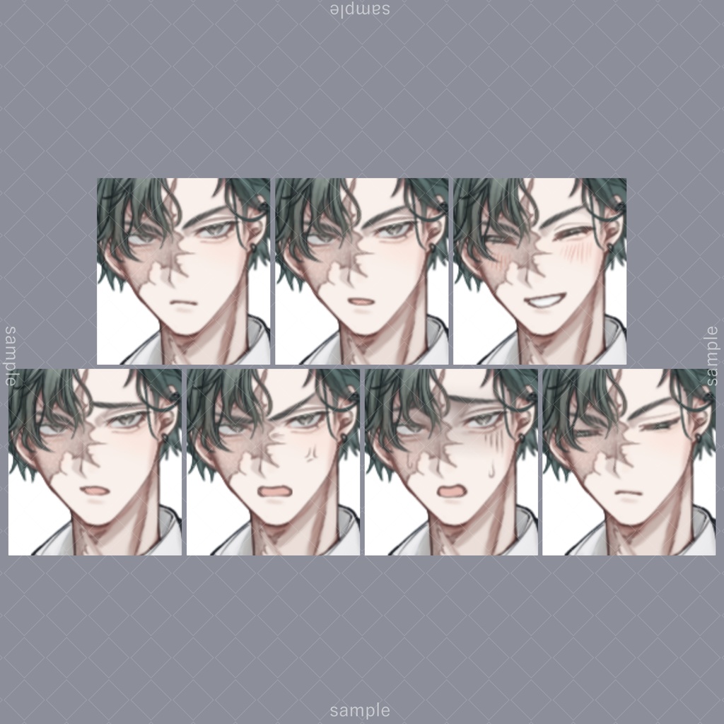 立ち絵165【表情7種】スーツ,傷跡,男性