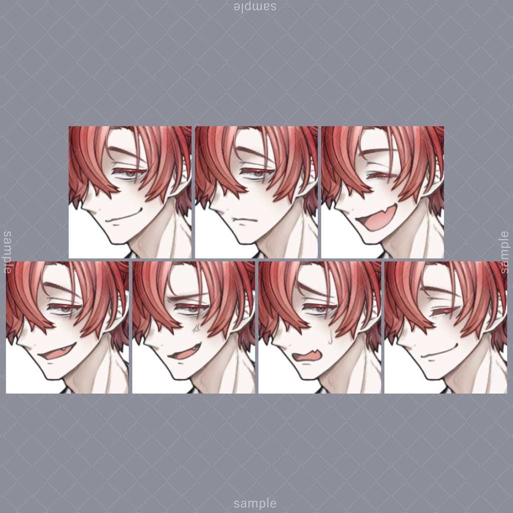 立ち絵178【表情7種】赤髪,スーツ,男性