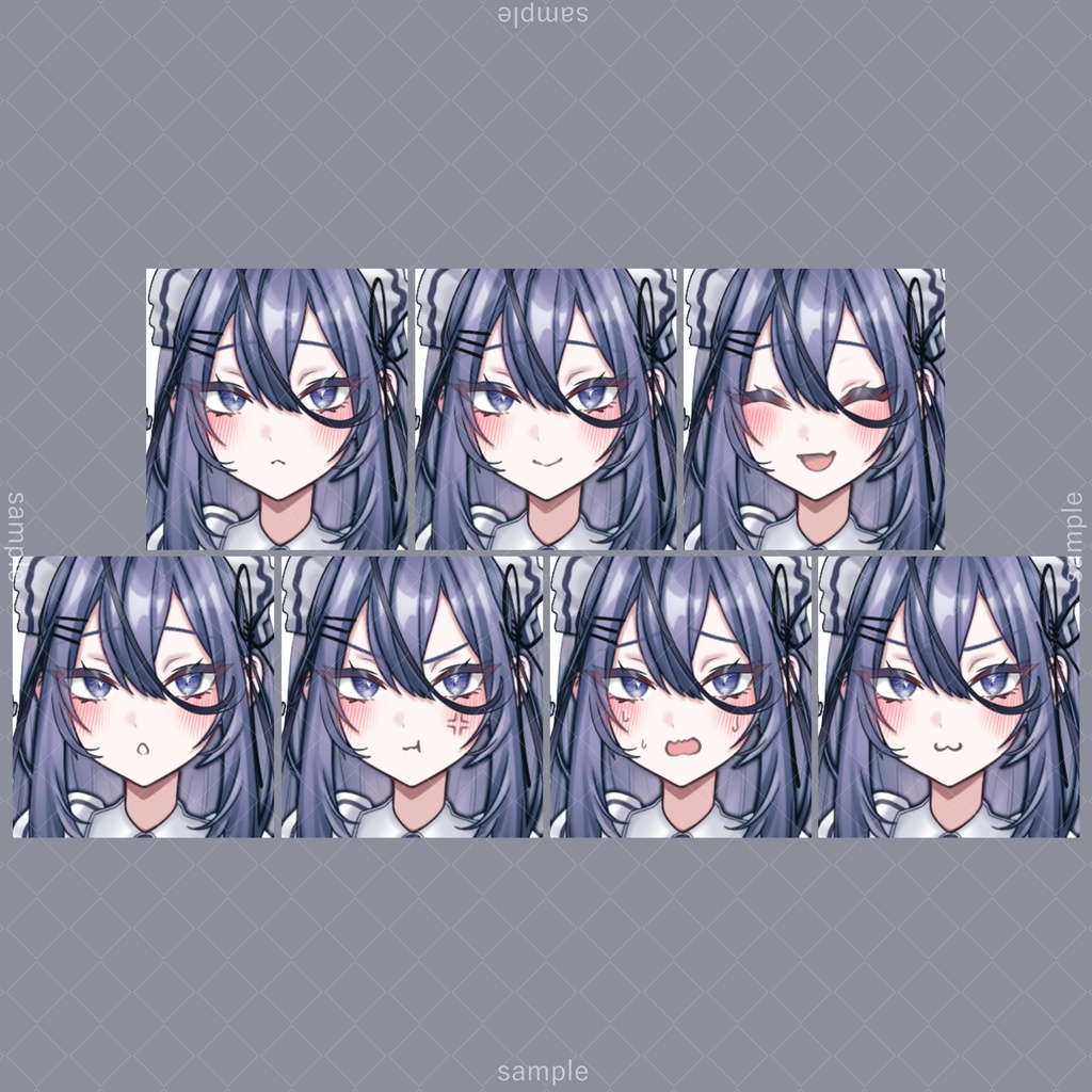 立ち絵183【表情7種】紫髪,メイド服,女性