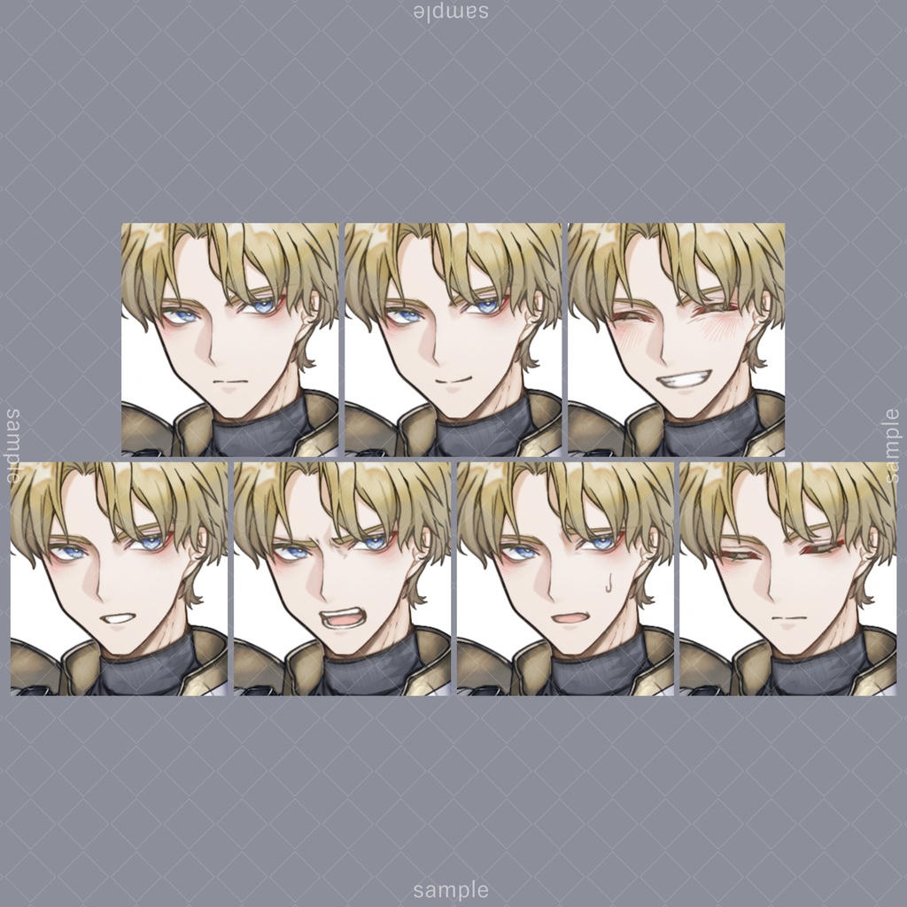 立ち絵186【表情7種+剣】金髪,騎士,男性