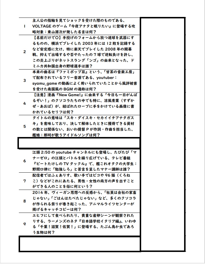 【インターネットカルトクイズ】スノーイングシティ・グラフィティ