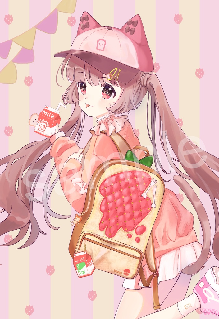 【ポストカード】いちごジャムリュック