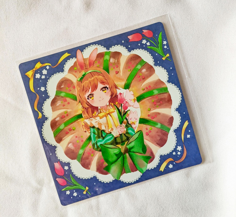 【正方形ポストカード】Pain floral reese