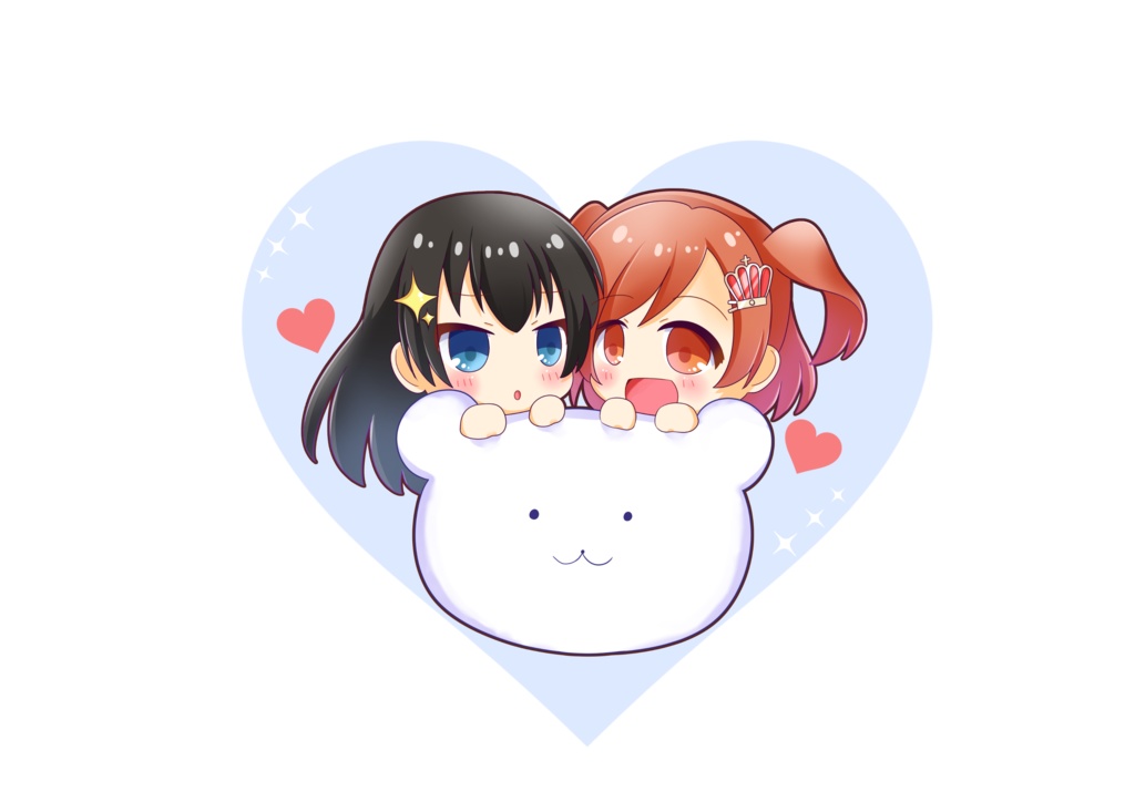 ひかり&かれん ハート型アクリルキーホルダー