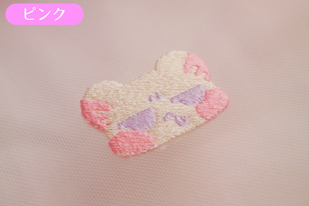 ラスト1点【刺繍ポーチ】ねずみピンク