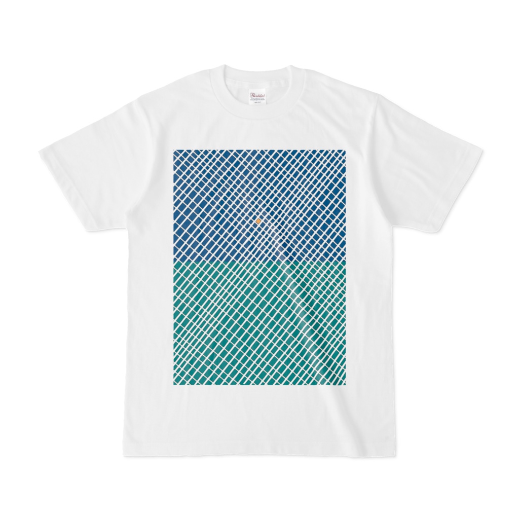 メッシュTシャツ ブルー&グリーン・ホワイト。