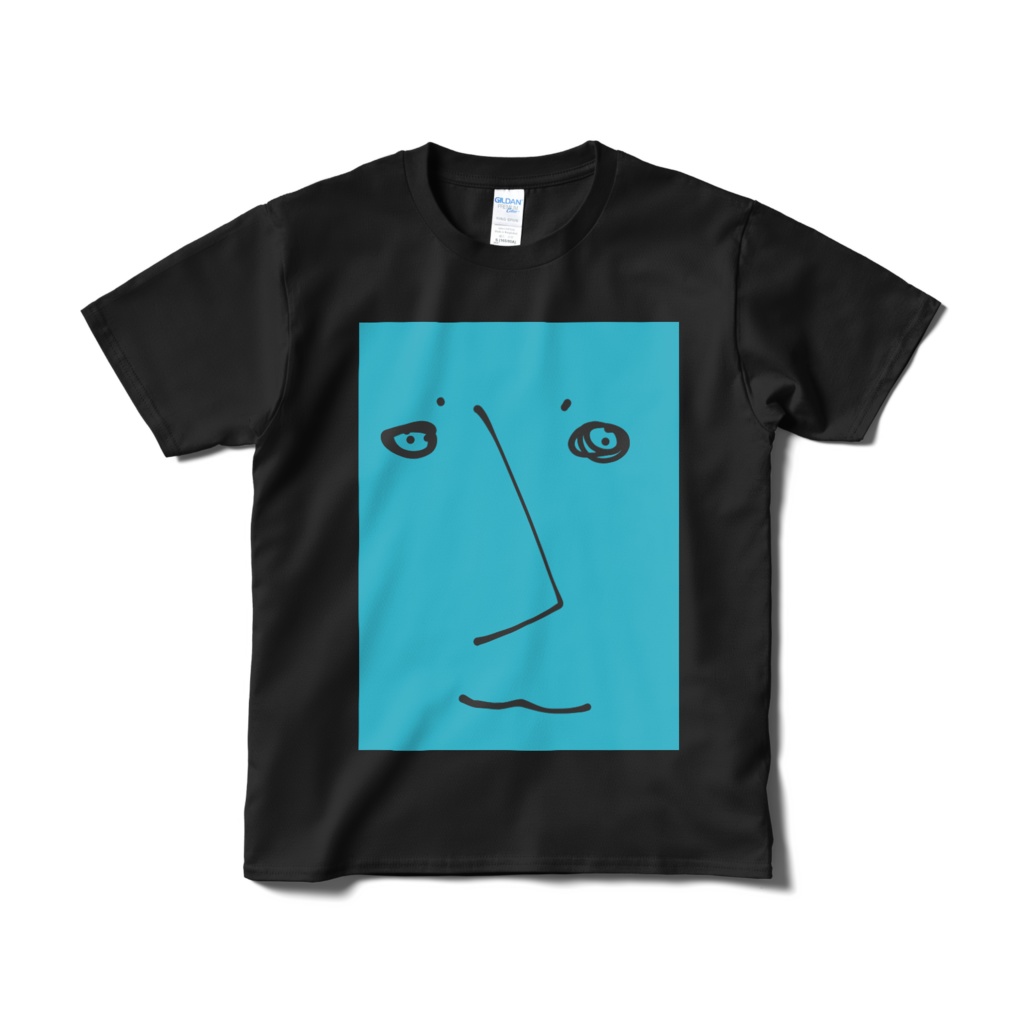 恐面モアイのあるTシャツ。