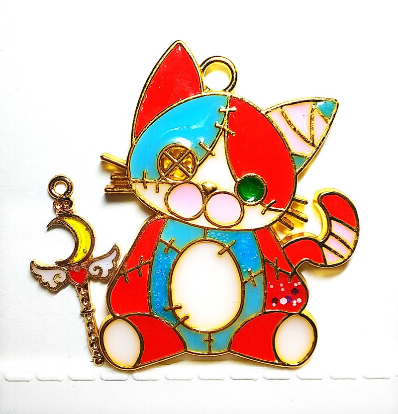 【オーダー専用】ハンドメイド/レジンアクセサリー/ツギハギネコ