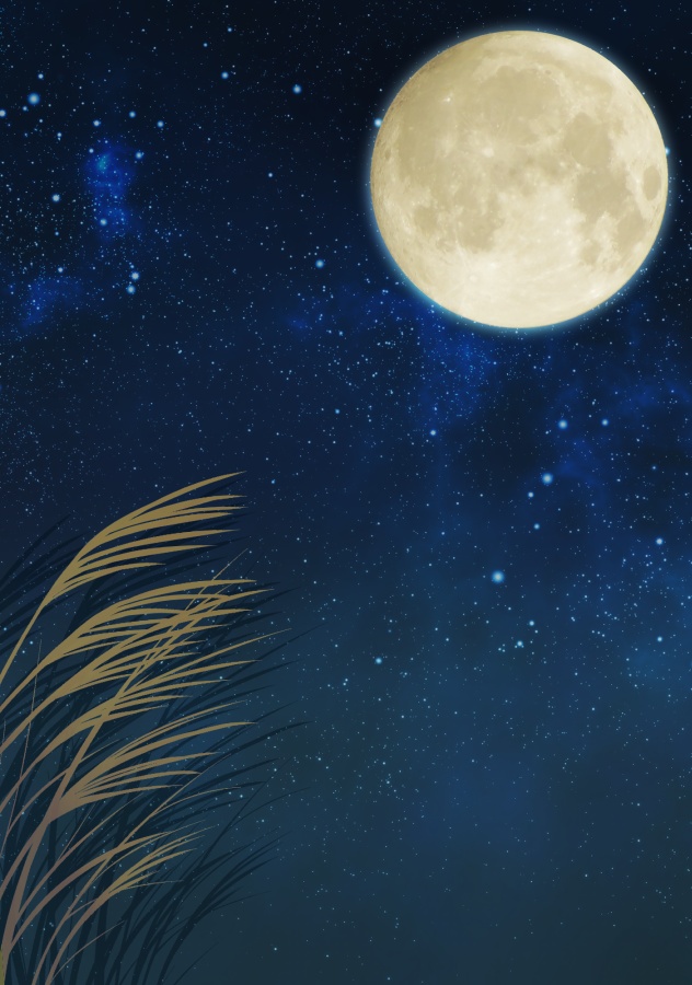 【フリー素材】十五夜・お月見の背景【背景イラスト素材】