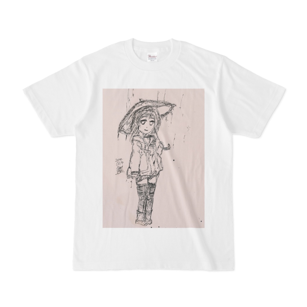 The girl in the rainy day