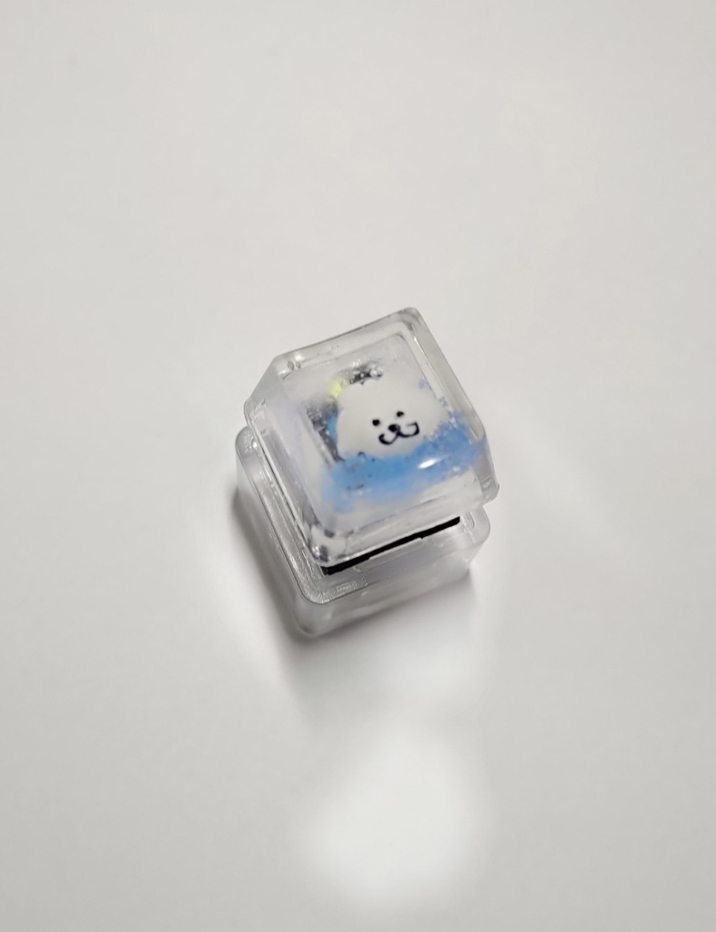 プードル 水色 キーキャップ