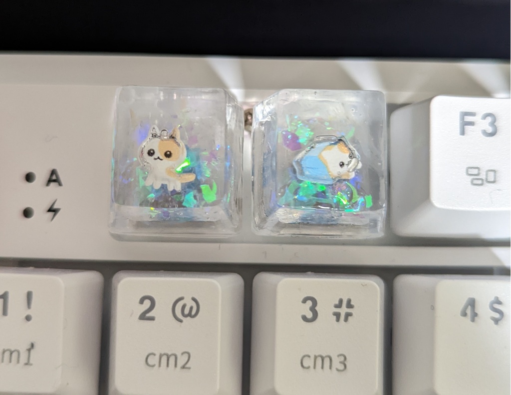 猫シールB キーキャップ 2個セット