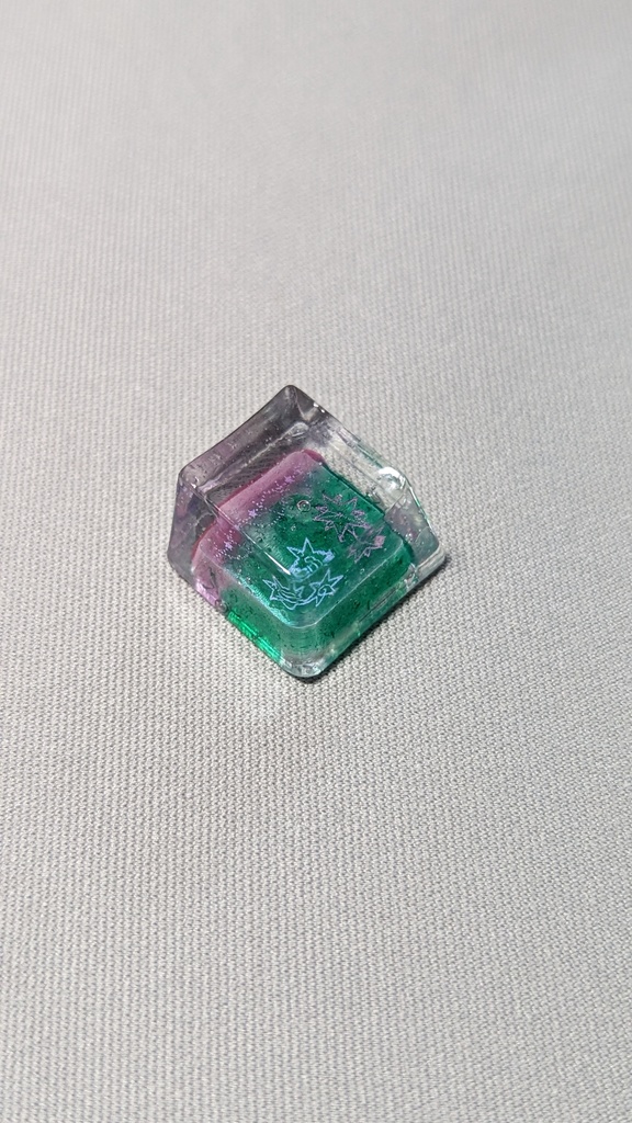 緑と赤のツートンキャップ2個セット