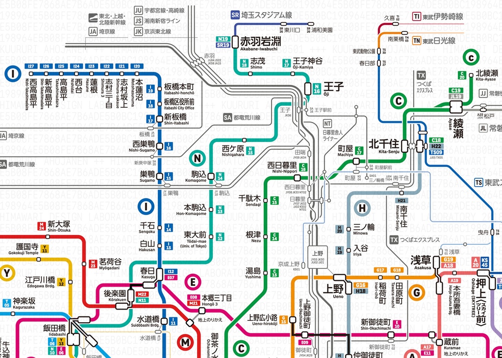 東京の地下鉄路線図(デジタル版)