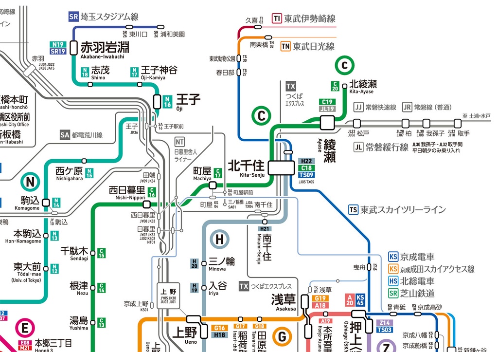 東京の地下鉄路線図(デジタル版)