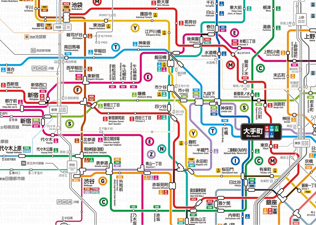 東京の地下鉄路線図(デジタル版)