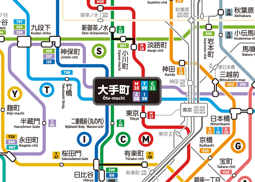 東京の地下鉄路線図(デジタル版)