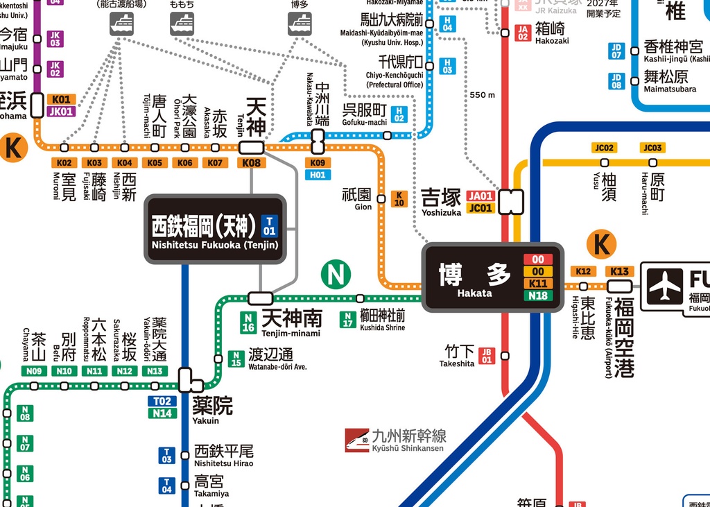 福岡県鉄道路線図（デジタル版）