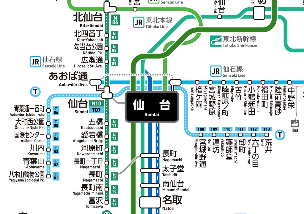 宮城県鉄道路線図（デジタル版）