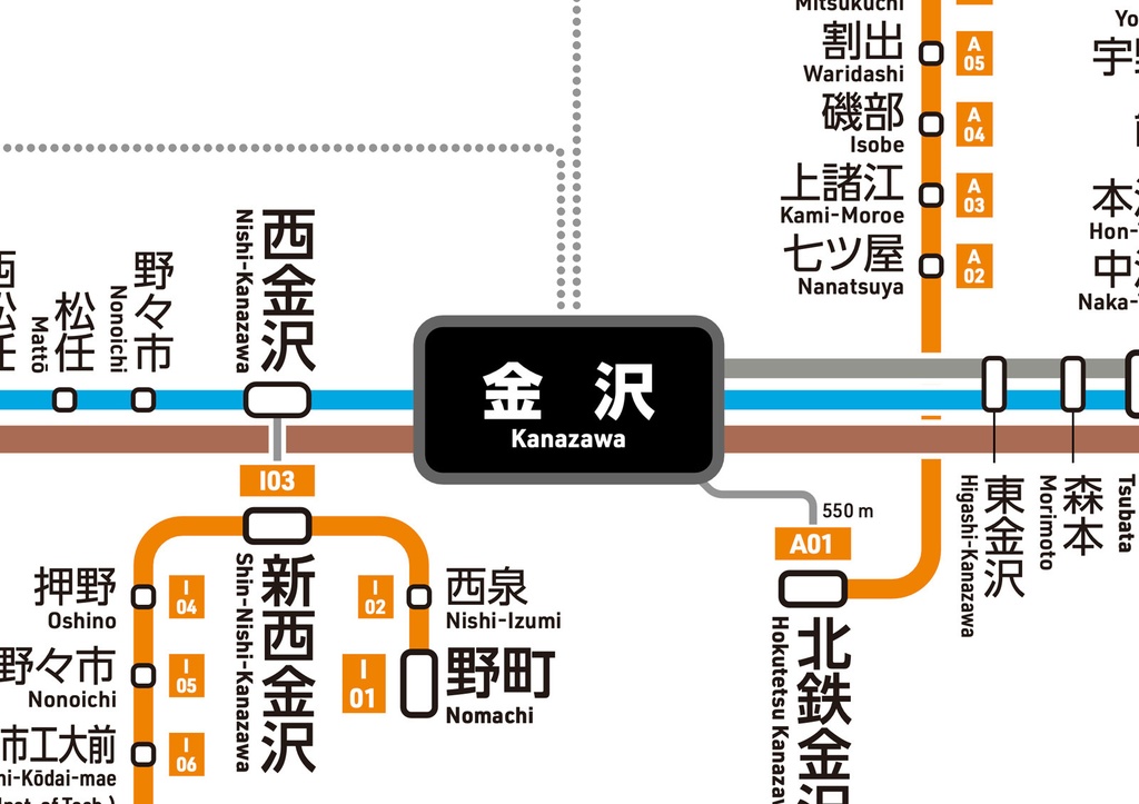 石川県鉄道路線図（デジタル版）