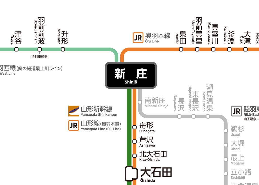 山形県鉄道路線図(デジタル版)