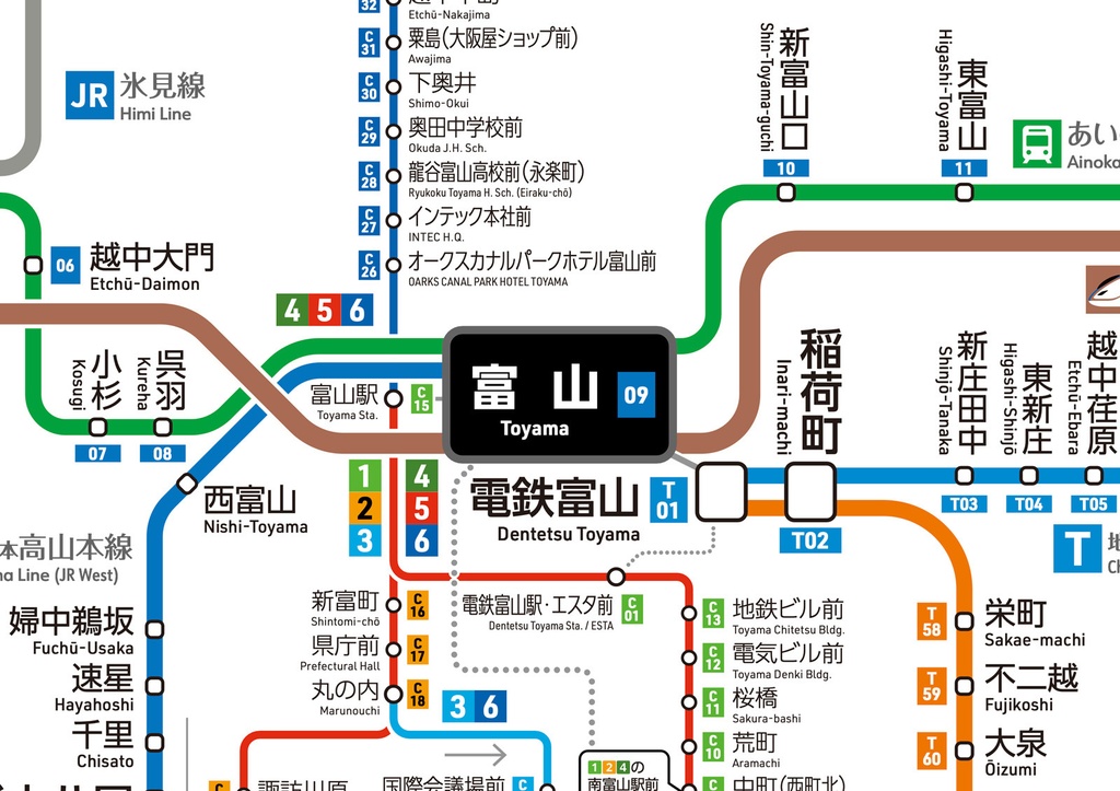 富山県鉄道路線図（デジタル版）