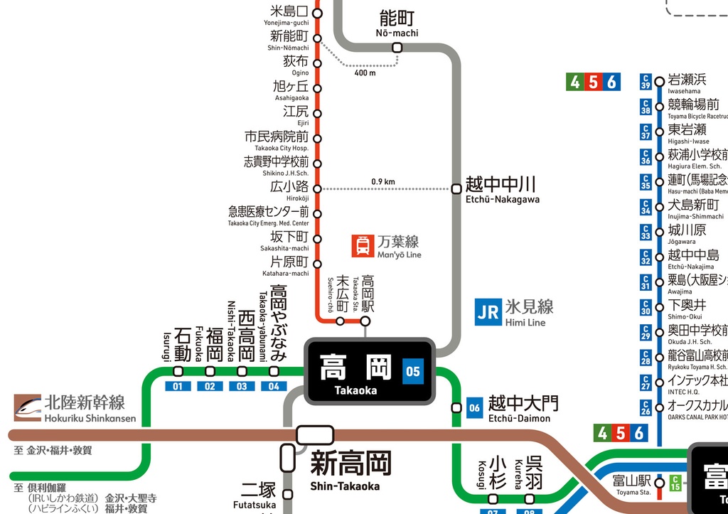 富山県鉄道路線図(デジタル版)