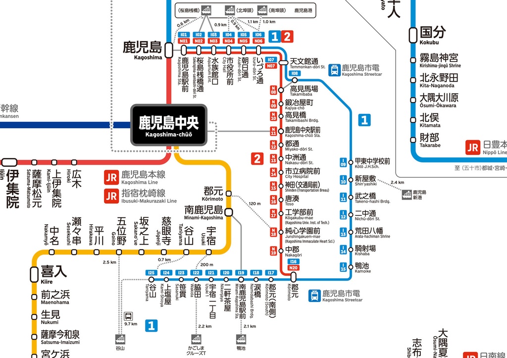 鹿児島県鉄道路線図(デジタル版)