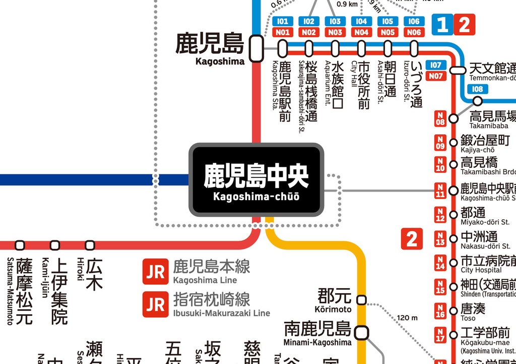 鹿児島県鉄道路線図（デジタル版）