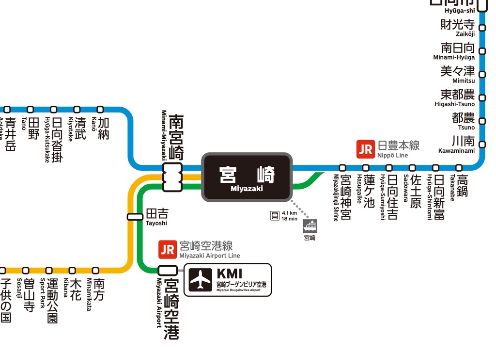 宮崎県鉄道路線図（デジタル版）