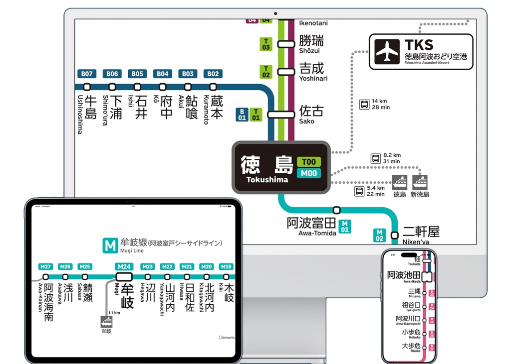 徳島県鉄道路線図(デジタル版)